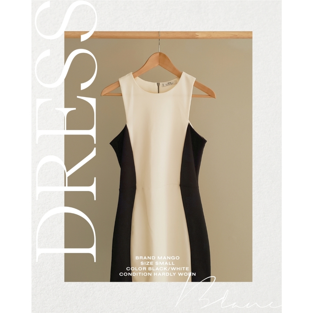 MANGO colorblock midi dress